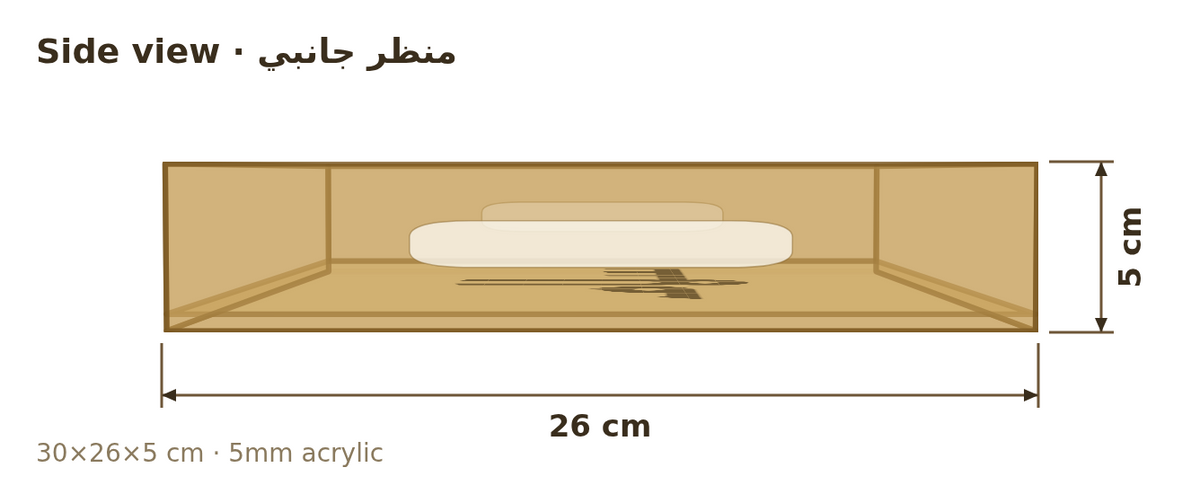 منظر جانبي مع المقاسات بالسنتيمتر