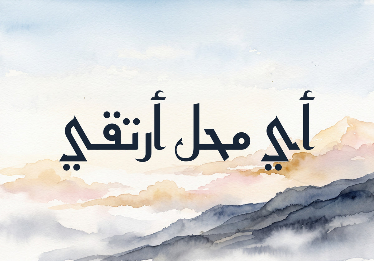 «أي محل أرتقي»: العمل كما يُطبع، 50 × 35 سم