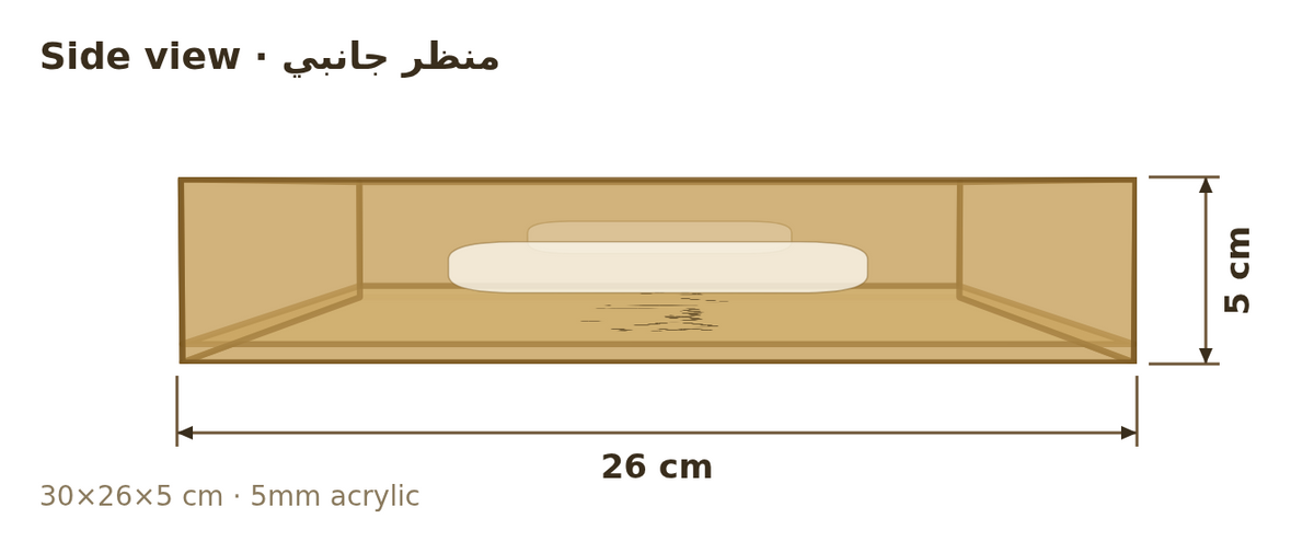 منظر جانبي مع المقاسات بالسنتيمتر