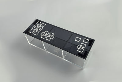 Black acrylic box with white arabesque flower lid, made to order by MASHQ