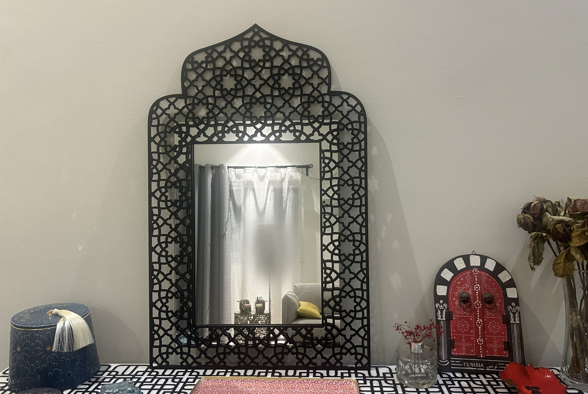 Wall mirror with arabesque Arabic design, made to order by MASHQ