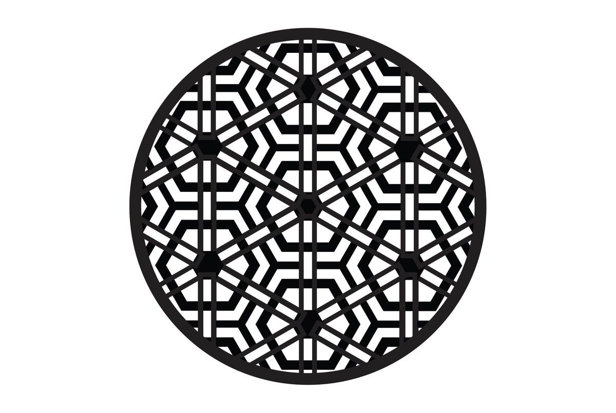 نقش الغطاء الهندسي المستدير من الأعلى مباشرة